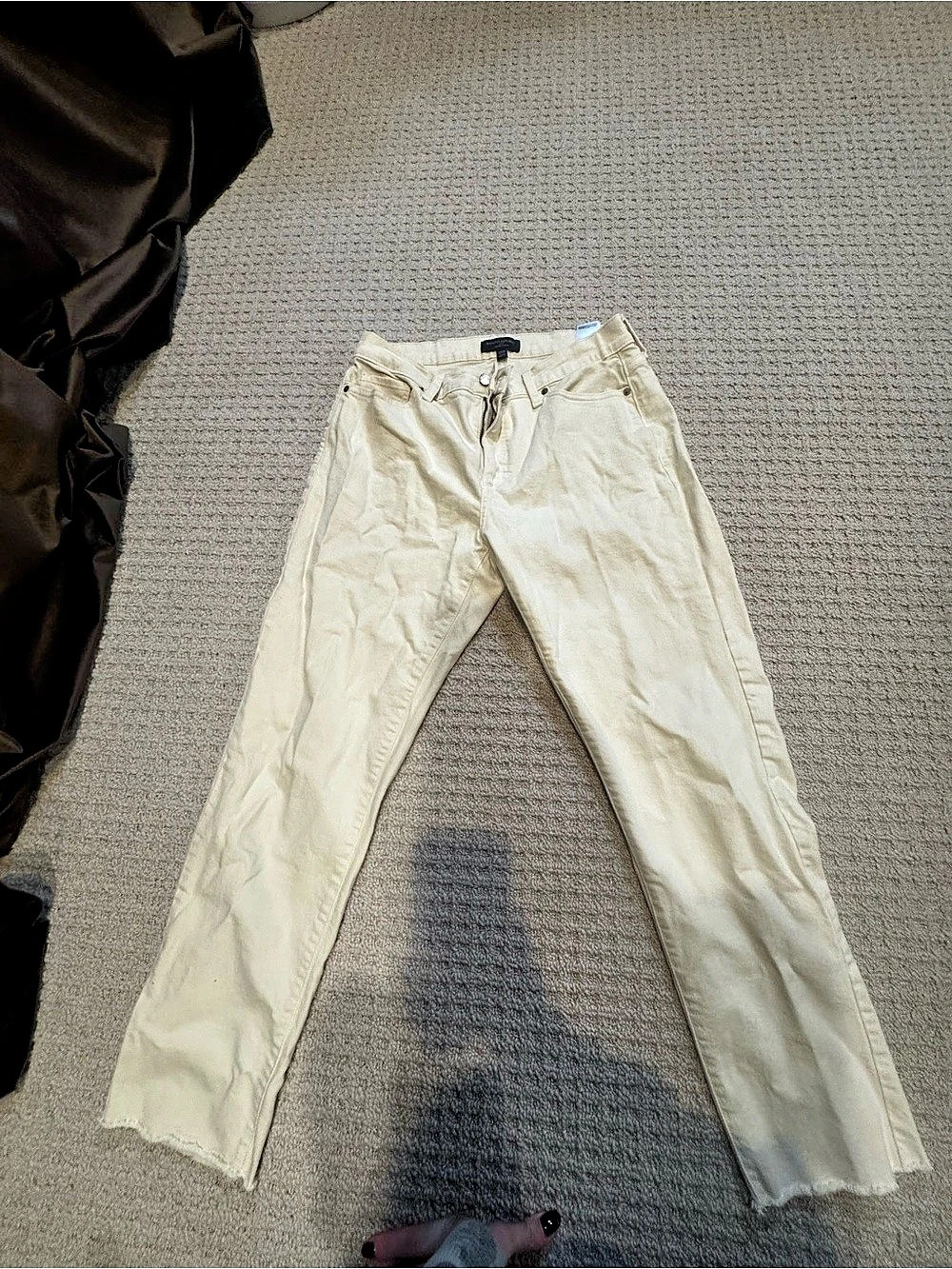 Banana Republic The Beau Jean Straight Leg Cream Jeans Waist 29 Size 8